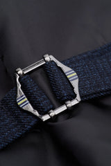 Colete masculino Caridi em tweed azul marinho