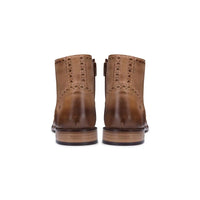 Botas masculinas vintage em couro legítimo, estilo brogue, anos 1920, em camurça e tweed, com cadarço, elegantes e formais.