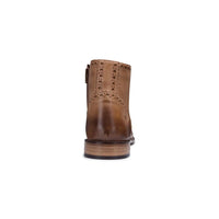 Botas masculinas vintage em couro legítimo, estilo brogue, anos 1920, em camurça e tweed, com cadarço, elegantes e formais.
