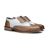 Sapatos masculinos vintage em couro legítimo, estilo brogue, década de 1920, em camurça e tweed, com cadarço, elegantes e formais.