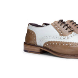 Sapatos masculinos vintage em couro legítimo, estilo brogue, década de 1920, em camurça e tweed, com cadarço, elegantes e formais.