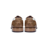 Sapatos masculinos vintage em couro legítimo, estilo brogue, década de 1920, em camurça e tweed, com cadarço, elegantes e formais.