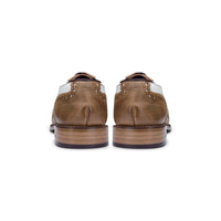 Sapatos masculinos vintage em couro legítimo, estilo brogue, década de 1920, em camurça e tweed, com cadarço, elegantes e formais.