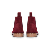 Botas Chelsea de cano curto masculinas em camurça bordô