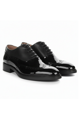 Harry - Sapatos Brogue Masculinos em Verniz Preto