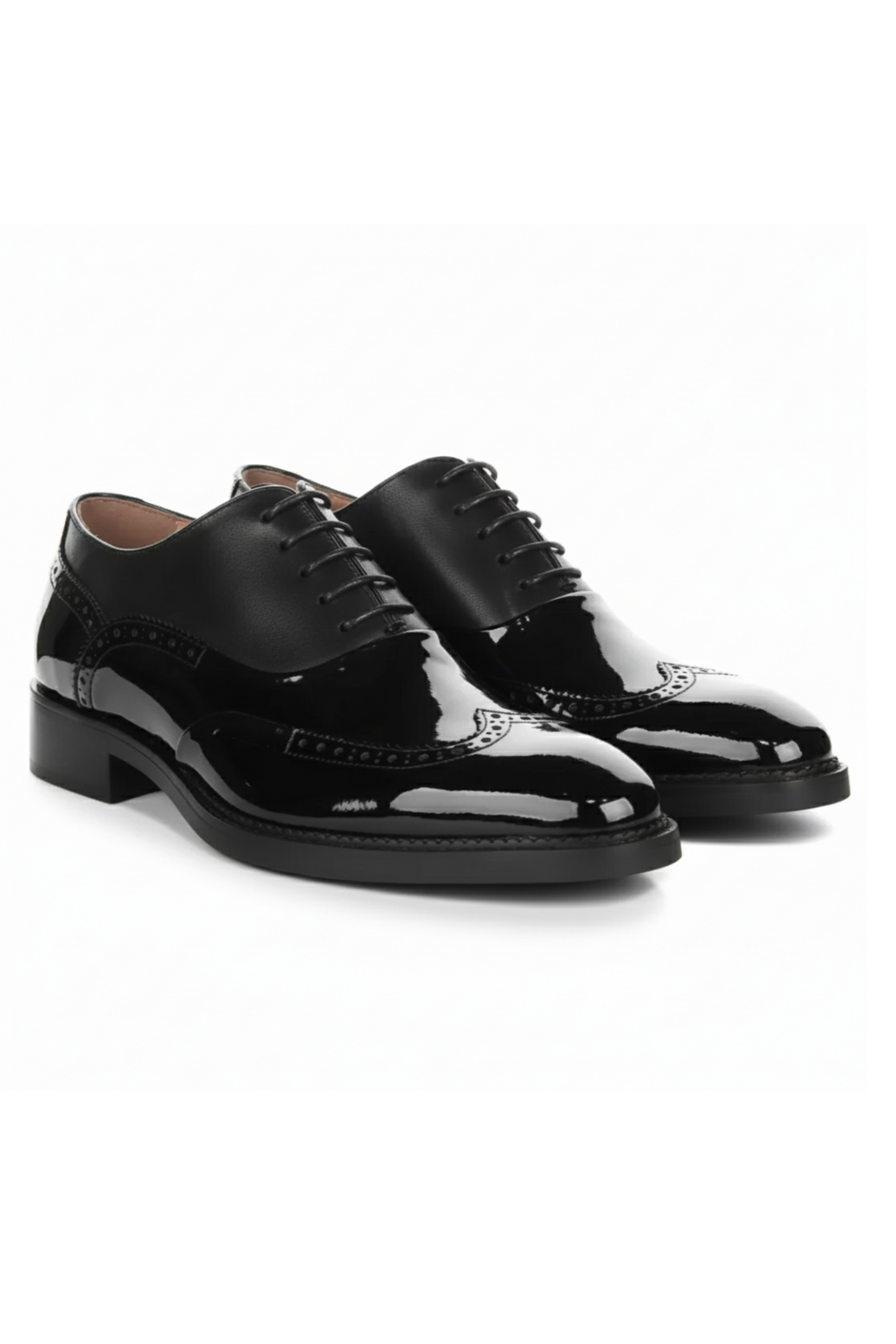 Harry - Sapatos Brogue Masculinos em Verniz Preto