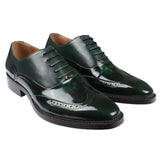 Harry - Sapatos Brogue Masculinos em Verniz Verde