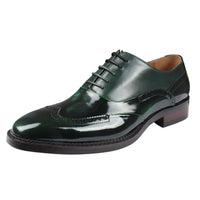 Harry - Sapatos Brogue Masculinos em Verniz Verde