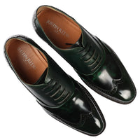 Harry - Sapatos Brogue Masculinos em Verniz Verde