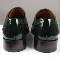Harry - Sapatos Brogue Masculinos em Verniz Verde