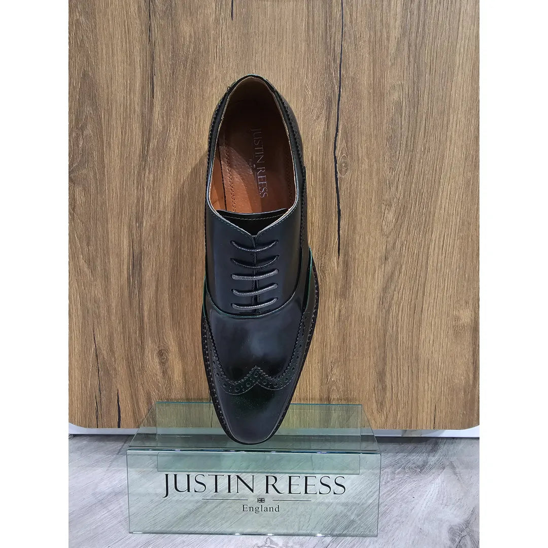 Harry - Sapatos Brogue Masculinos em Verniz Verde