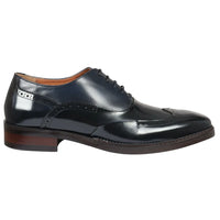 Harry - Sapatos Brogue Masculinos em Verniz Azul Marinho