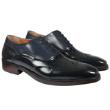Harry - Sapatos Brogue Masculinos em Verniz Azul Marinho