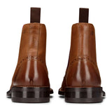 Botas Brogue masculinas de couro legítimo, estilo clássico, marrom e bege, para ocasiões formais e elegantes, estilo Londres.