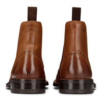 Botas Brogue masculinas de couro legítimo, estilo clássico, marrom e bege, para ocasiões formais e elegantes, estilo Londres.