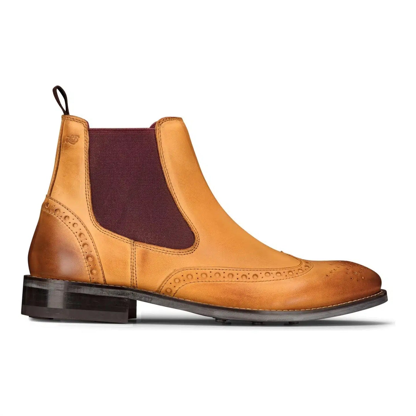 Botas Brogue masculinas de couro legítimo, estilo clássico, marrom e bege, para ocasiões formais e elegantes, estilo Londres.