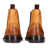 Botas Brogue masculinas de couro legítimo, estilo clássico, marrom e bege, para ocasiões formais e elegantes, estilo Londres.