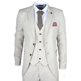 IM05 - Terno Clássico de Casamento Masculino de 3 Peças na Cor Creme