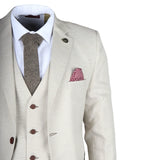 IM05 - Terno Clássico de Casamento Masculino de 3 Peças na Cor Creme