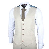 IM05 - Terno Clássico de Casamento Masculino de 3 Peças na Cor Creme