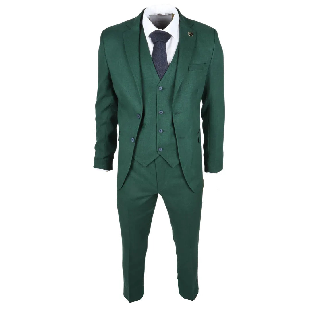 IM08 - Terno Clássico Verde Masculino de 3 Peças