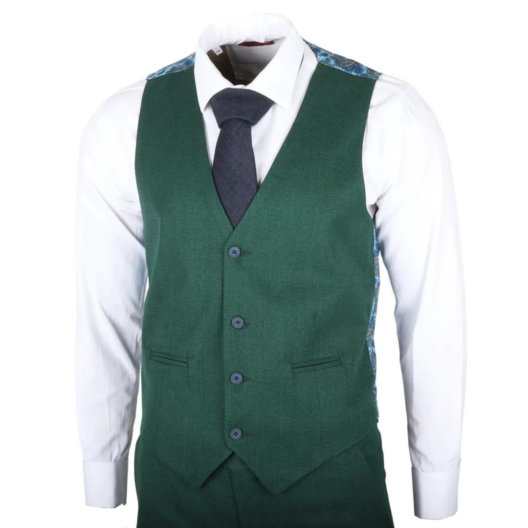 IM08 - Terno Clássico Verde Masculino de 3 Peças