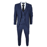 IM10 - Terno Masculino de 3 Peças Xadrez Azul Marinho