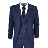 IM10 - Terno Masculino de 3 Peças Xadrez Azul Marinho
