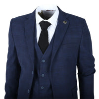 IM10 - Terno Masculino de 3 Peças Xadrez Azul Marinho