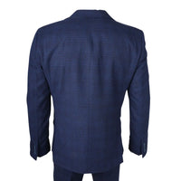 IM10 - Terno Masculino de 3 Peças Xadrez Azul Marinho