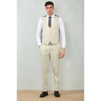 IM200 - Terno de casamento masculino de 3 peças, corte sob medida, cor creme