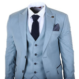 IM32 - Terno masculino liso azul turquesa de 3 peças