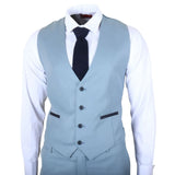 IM32 - Terno masculino liso azul turquesa de 3 peças