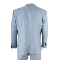 IM32 - Terno masculino liso azul turquesa de 3 peças