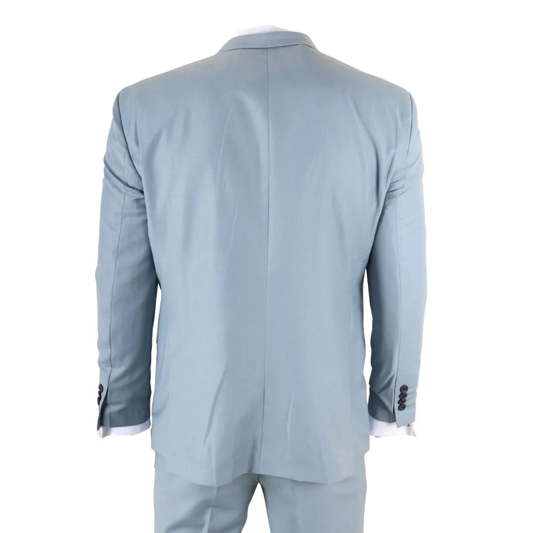 IM32 - Terno masculino liso azul turquesa de 3 peças