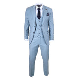 IM32 - Terno masculino liso azul turquesa de 3 peças
