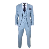 IM32 - Terno masculino liso azul turquesa de 3 peças