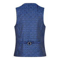 Terno infantil Marc Darcy de 3 peças, cinza, Príncipe de Gales, xadrez azul, estilo vintage retrô.