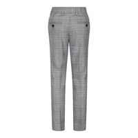 Terno infantil Marc Darcy de 3 peças, cinza, Príncipe de Gales, xadrez azul, estilo vintage retrô.