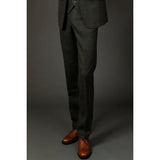 Joshua - Calças masculinas em tweed xadrez verde
