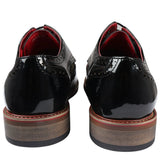 Julius - Sapatos Brogue Masculinos em Couro Envernizado com Estampa de Borboletas