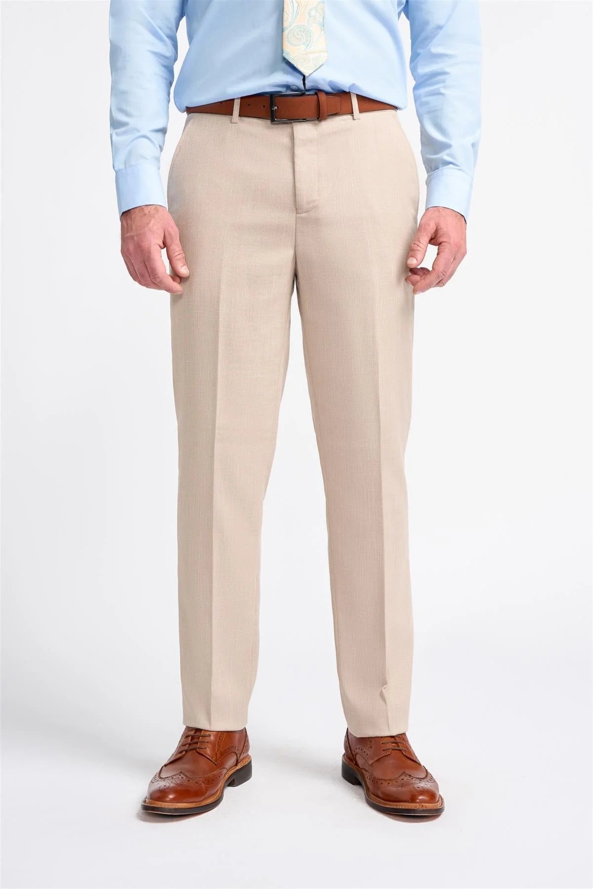 Miami - Calças de casamento bege masculinas