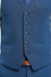 Miami - Colete Azul Masculino para Casamento