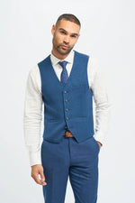 Miami - Colete Azul Masculino para Casamento