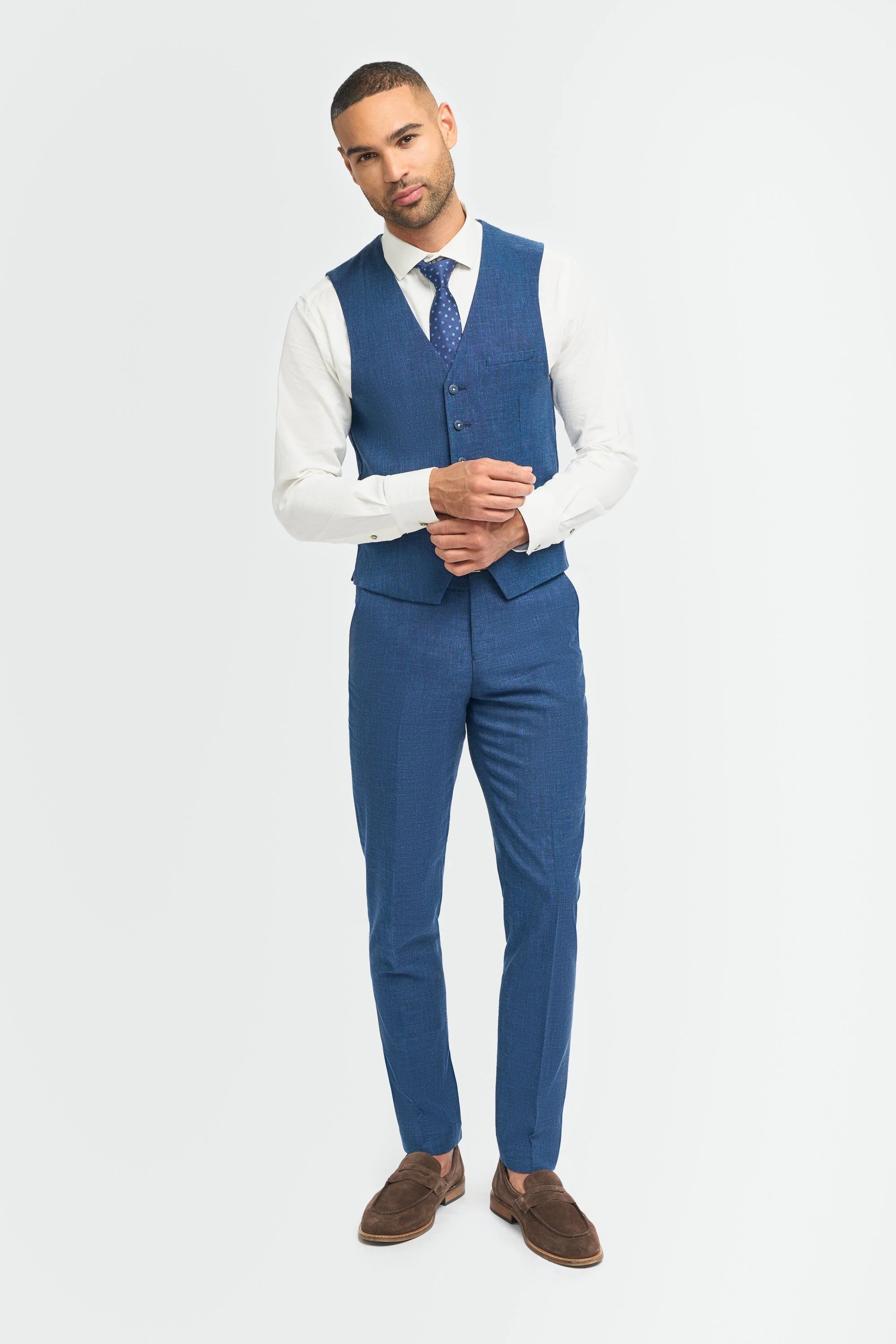 Miami - Colete Azul Masculino para Casamento