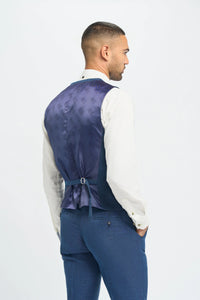 Miami - Colete Azul Masculino para Casamento