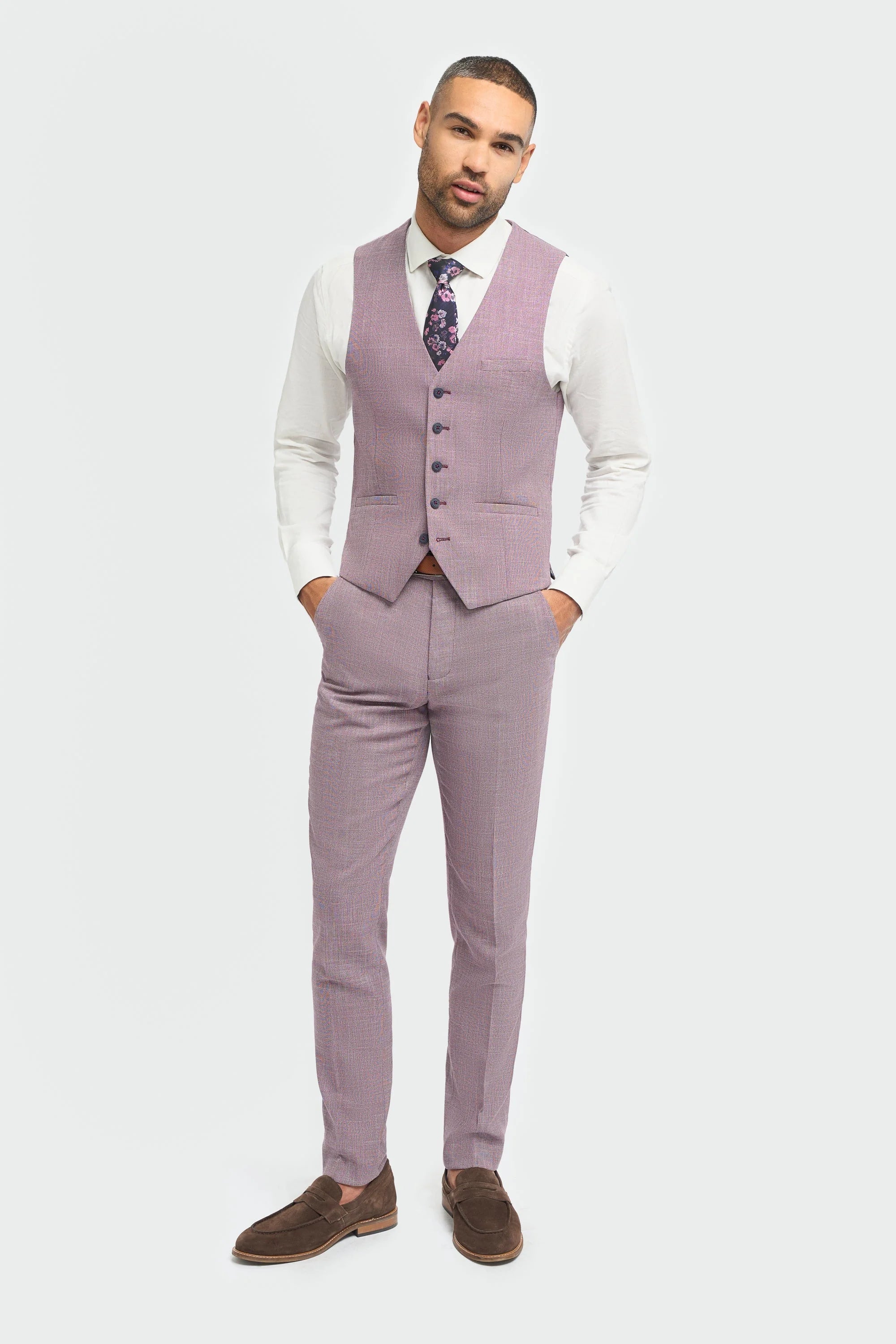 Miami - Colete masculino rosa de corte slim para o verão