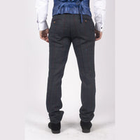 Madrid - Calças de tweed azul para homem