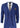Terno masculino azul royal de 3 peças com detalhes em marrom, estampa clássica olho de pássaro vintage, ideal para casamento e noivo.