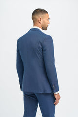 Terno masculino azul de linho para o verão